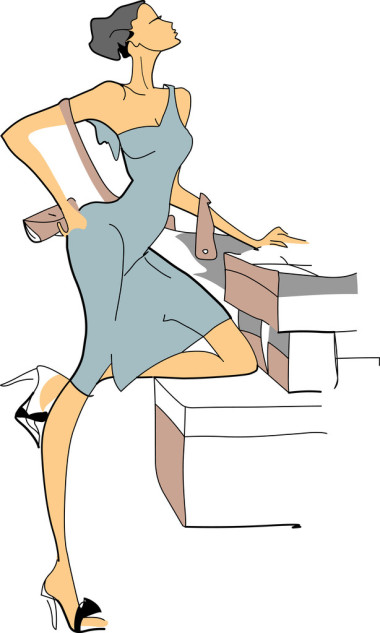 時尚女孩購物圖片