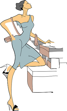 时尚女孩购物图片