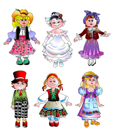 在民俗服飾娃娃