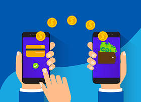 移动支付、资金转移、矢量说明