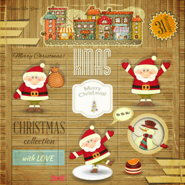 復(fù)古圣誕和新年卡