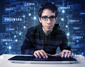 黑客编程的技术环境的网络图标