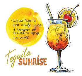 矢量龙舌兰日出