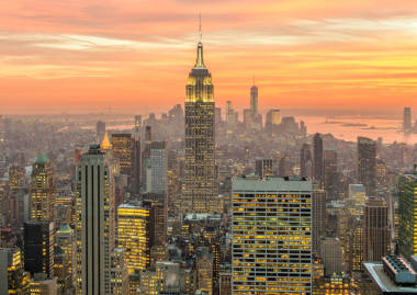 日落时分的曼哈顿纽约风景