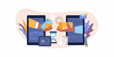 移動(dòng)支付網(wǎng)上購物電子商務(wù)的平面矢量設(shè)計(jì)理念現(xiàn)代的觸摸屏智能手機(jī)