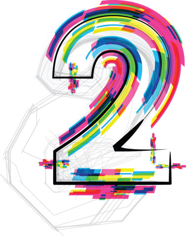 字體的插圖。2 號(hào)。矢量圖