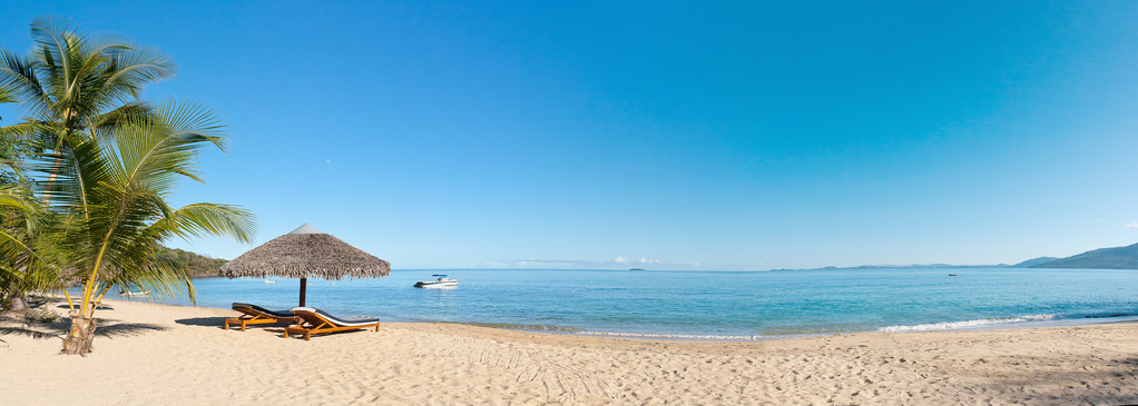 热带海滩全景图片
