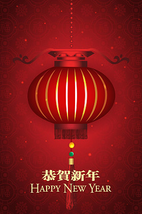 中国农历新年灯笼背景。矢量图层以便进行编辑和更改