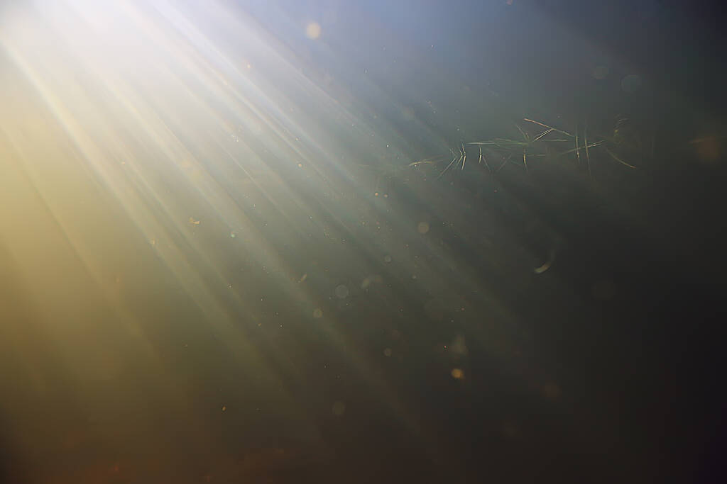 轻盈的水下淡水湖,抽象的背景,自然景观,阳光