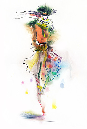 时尚女人的插图图片