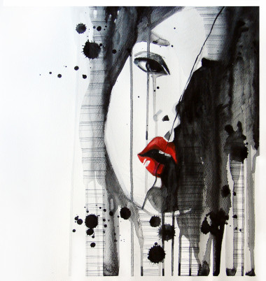 水彩|美麗的少女肖像插畫