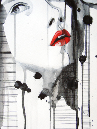 水彩|美麗的少女肖像插畫