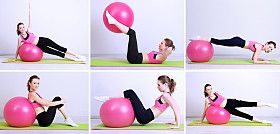 不同健身运动的抽象拼贴画图片