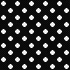 黑色纹理的织物背景上的白色波尔卡圆点