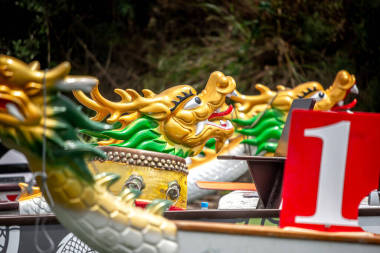 龍船的船頭和船鼓圖片