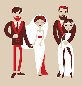 婚礼，新郎和新娘图片