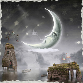 月亮是在天空中