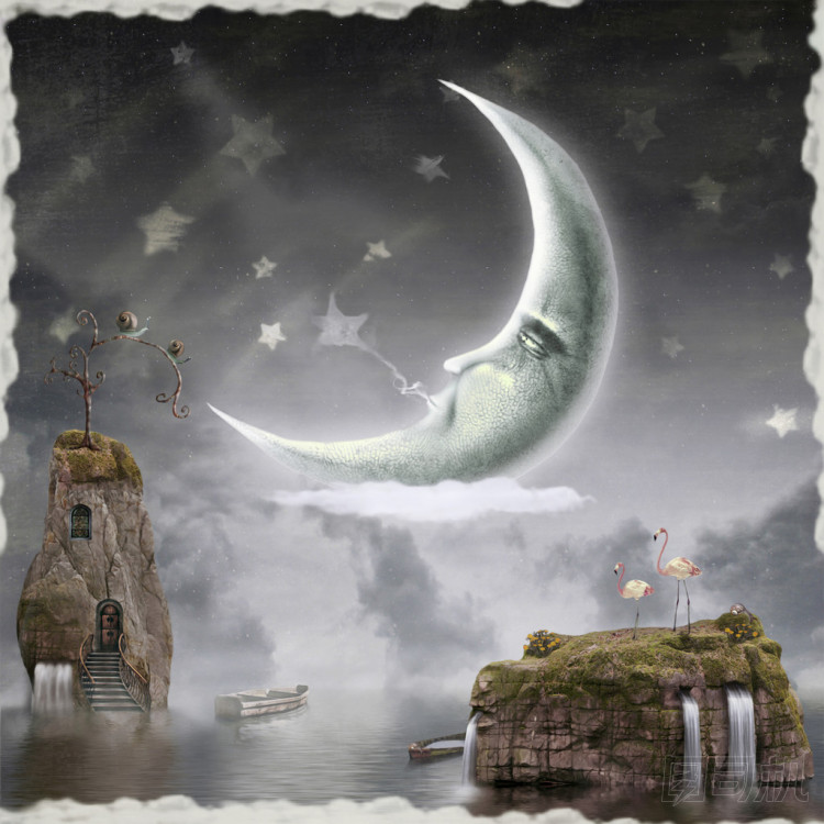 月亮是在天空中