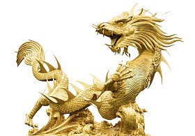 巨型金色中国龙图片