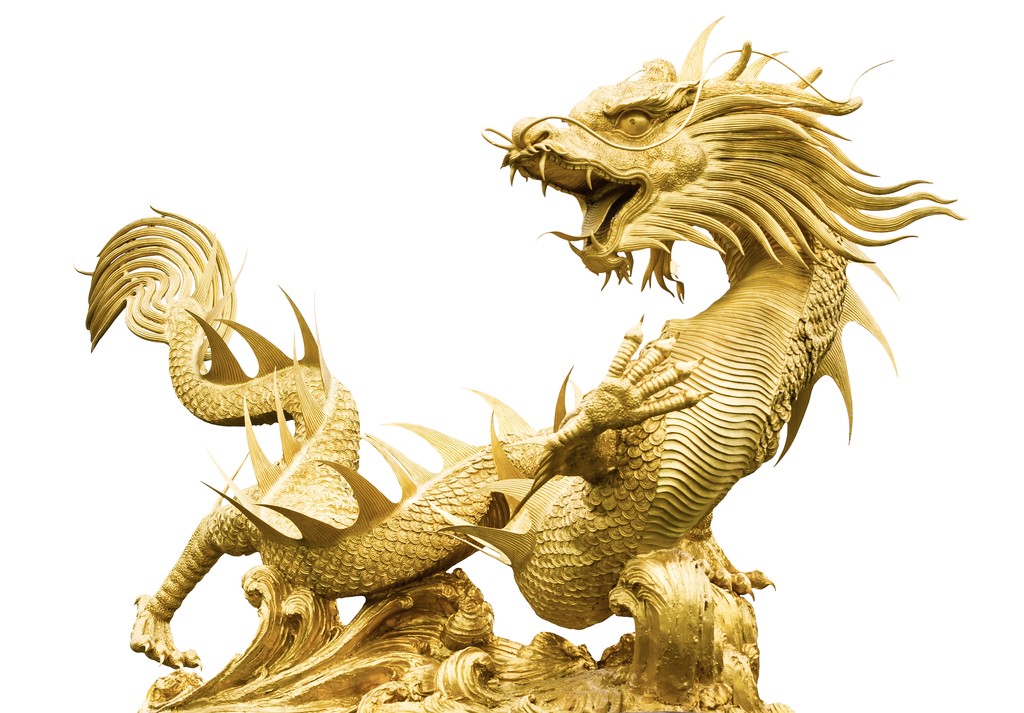 巨型金色中国龙图片