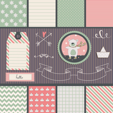 泰迪熊和無縫模式.圖片