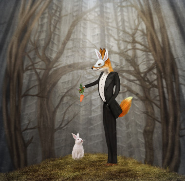 狐貍和兔子圖片