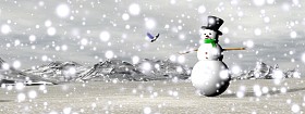 雪人在雪-3d 渲染