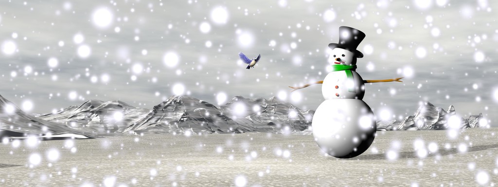 雪人在雪-3d 渲染