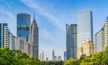 市中心的建筑景觀的天際線