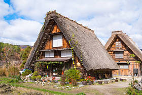 Shirakawa-go的传统煤气炉房，日本