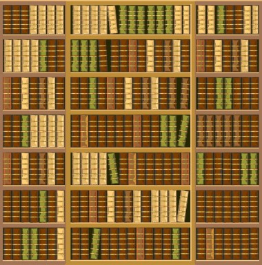 書架上堆滿了書