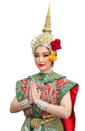 亚洲美女与泰国传统服饰图片