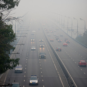 烟雾中的城市图片