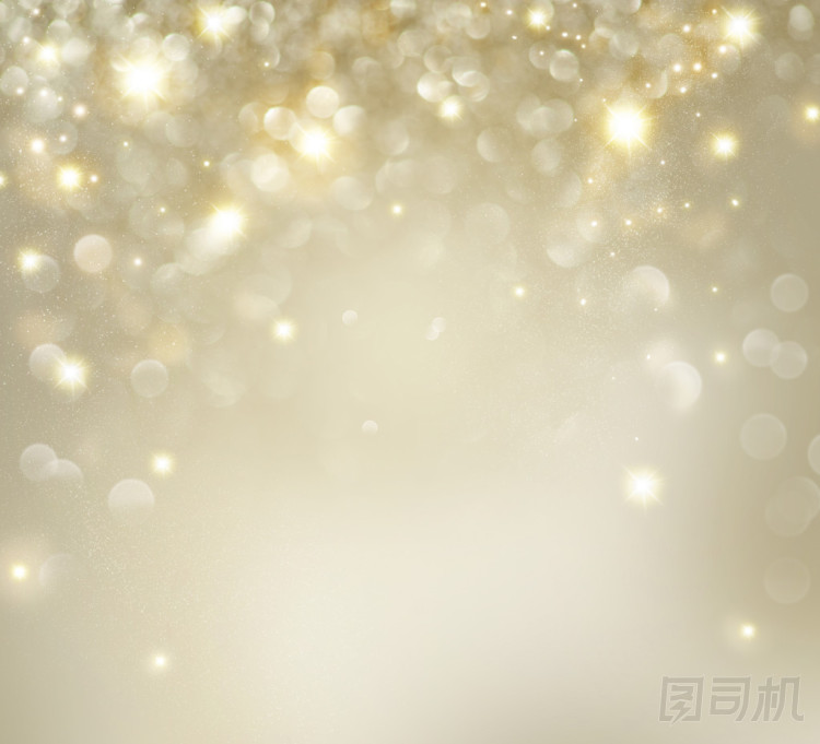與星星閃爍的金色圣誕假日背景