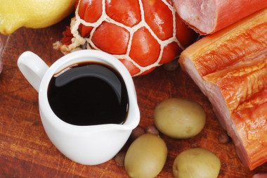 頂視圖的火腿醬