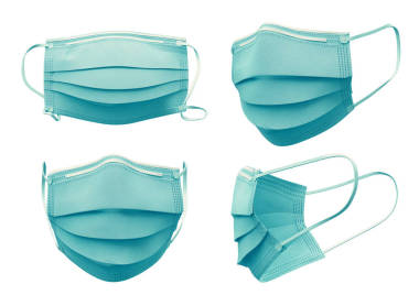 高分辨率。醫(yī)療面罩在白色背景上隔離，電暈保護(hù)，有剪切路徑。3d渲染