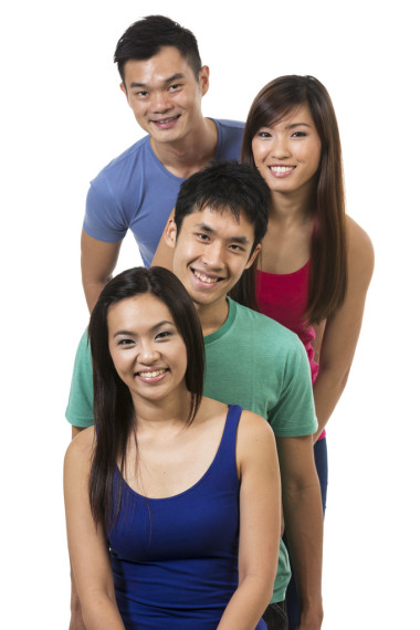 中国朋友们一个快乐的组合.照片