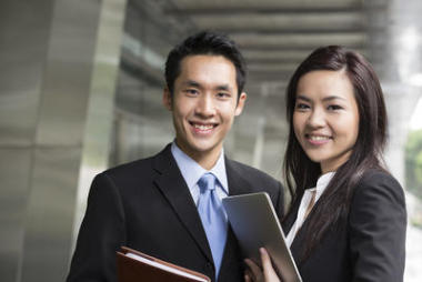 亞洲商業(yè)伙伴的肖像