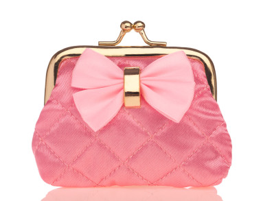 孤立在白色背景上的粉红钱包