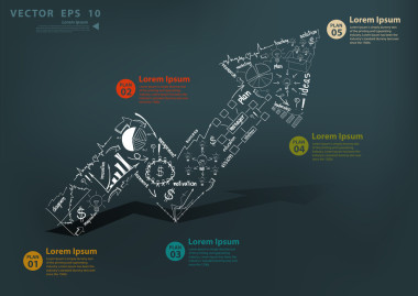 企业的成功理念，矢量插图现代模板设计