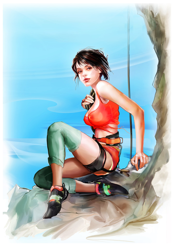 美丽的姑娘被从事攀岩图片 美丽的姑娘被从事攀岩图片