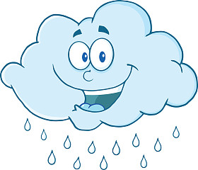 云下雨卡通吉祥物照片