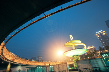 中國城中心廣場的夜晚