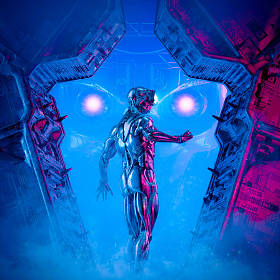 泰坦/ 3D科幻机器人准备面对邪恶的巨人机器人霸主