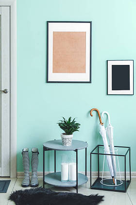 带有雨伞的现代大厅风格内饰图片