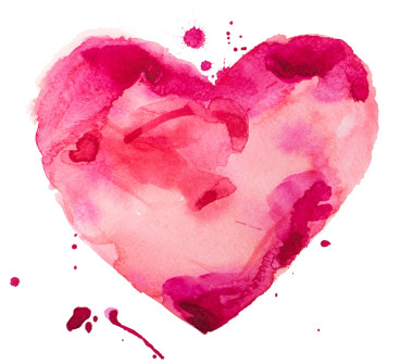 The heart of watercolor. Concepts - love, relationships, art, painting