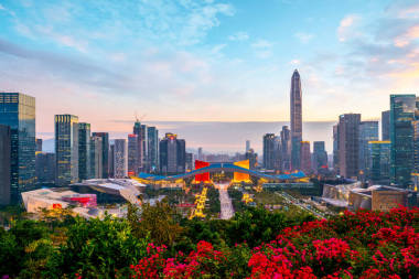 深圳市天际线与建筑景观夜幕