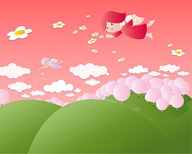 飞行可爱的天使