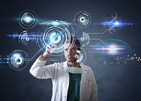 未来派的触摸屏界面的医生图片