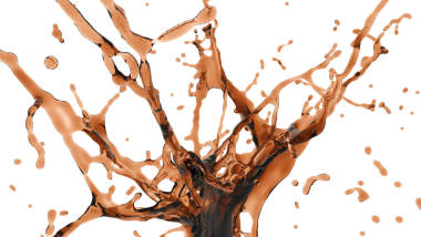 棕色液體噴霧。3d渲染